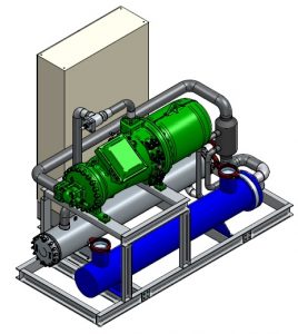 Smardt OPK stufenlos regelbare Hochtemperatur Wärmepumpe mit HFO R1234ze Heizwasser 65°C