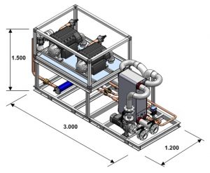 Smardt OPK Flüssigkeitskühler mit 2 ölfreien Turboverdichter / Turbo Kältemaschine für engen Aufstellungsort