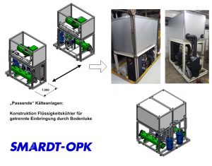 Smardt OPK Flüssigkeitskühler / Kältemaschine in passenden Baugruppen für enge Einbring-Öffnung